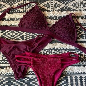 Maroon bikini set target